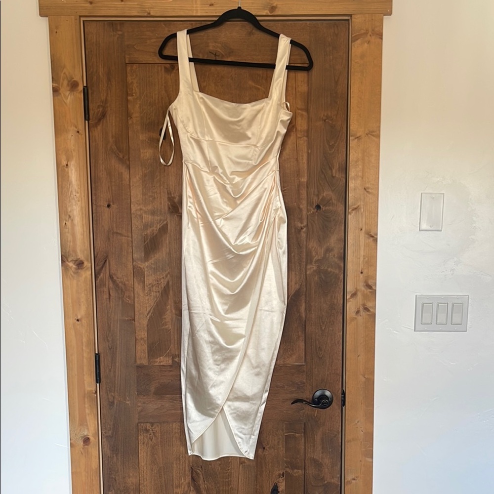 Satin look Cream Dress